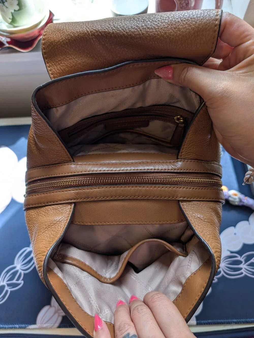 Authentic Michael Kors Raven Pebbled Leather Backpack